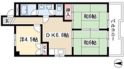 レスカール千代田 3DKの間取図画像