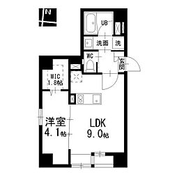 plusM MEIJOKOEN 1LDKの間取図画像