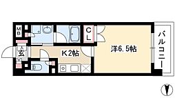 グラン・アベニュー名駅 1Kの間取図画像