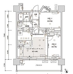 ブライム名古屋 2LDKの間取図画像