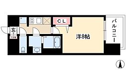 プレサンス上前津フィット 1Kの間取図画像