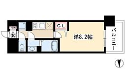 プレサンスジェネ千種内山 1Kの間取図画像