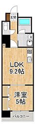 GATO浜大津 1LDKの間取図画像