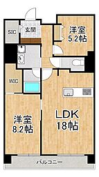 GATO浜大津 2LDKの間取図画像