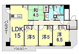 パデシオン大津レイクビュー 4LDKの間取図画像