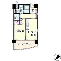 レスペクテ 1DKの間取図画像