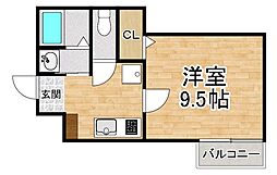 アークリード大津 1Kの間取図画像
