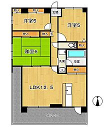 フレンド・ワン3 3LDKの間取図画像