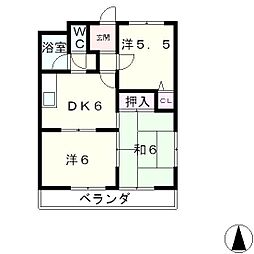メゾンくわの 3DKの間取図画像
