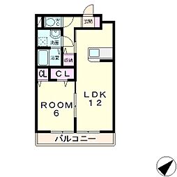 サンセッテ21 2階1LDKの間取り