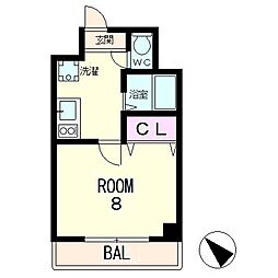 グッドライフ南草津 1Kの間取図画像