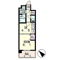 グランマリーベルST 1DKの間取図画像