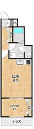 フォレスト矢倉 1LDKの間取図画像