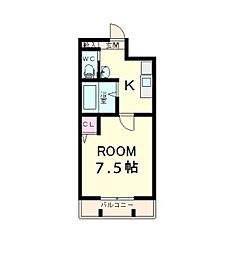 ピュアドミトリーシミズ 1Kの間取図画像