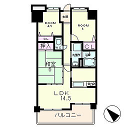 メゾンドール瀬田・公園都市2番館 3LDKの間取図画像