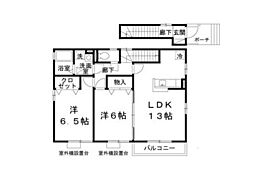 メゾンフローラル 2LDKの間取図画像