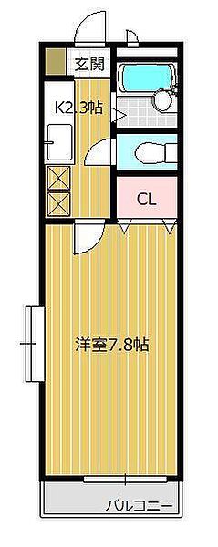 グリーンクレスト 201｜神奈川県横浜市青葉区藤が丘1丁目(賃貸アパート1K・2階・23.00㎡)の写真 その2