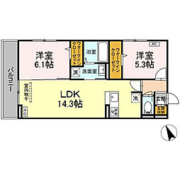 D-ROOM YT 2LDKの間取図画像