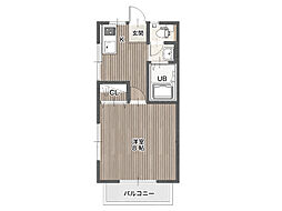 リバーサイドマルモ 1Kの間取図画像