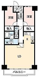 秀和平塚レジデンス 2LDKの間取図画像