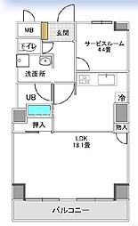サニープラザ平塚 1LDKの間取図画像