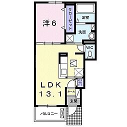 シャン・ノール20 1LDKの間取図画像