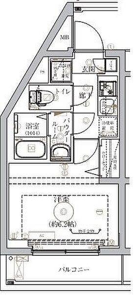 ベルシード武蔵小杉ノース 202｜神奈川県川崎市中原区丸子通2丁目(賃貸マンション1K・2階・21.03㎡)の写真 その2