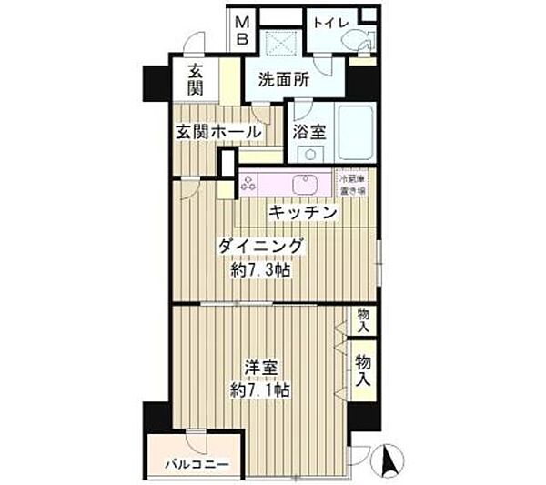 自由が丘ミッテ ｜東京都目黒区自由が丘2丁目(賃貸マンション1DK・3階・39.10㎡)の写真 その2