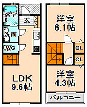 ＪＯＨＮ　ＶＩＬＬＡ大野Ｂ棟  ｜ 兵庫県伊丹市大野2丁目（賃貸テラスハウス2LDK・1階・47.60㎡） その2