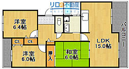 カーサドゥテソロ 3LDKの間取図画像