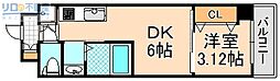 Nu伊丹駅前 1DKの間取図画像
