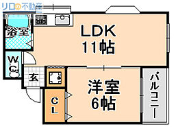 エスポワール野間 1LDKの間取図画像