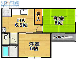 ヴィラ壽 2DKの間取図画像