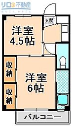 ビレッジハウス鴻池4号棟 2Kの間取図画像