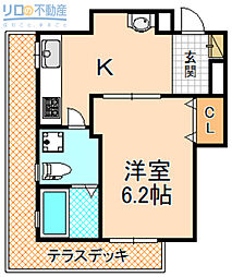 メゾン・ド・サングリエ 1Kの間取図画像