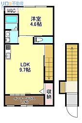 ラ・フェリーチェ 1LDKの間取図画像