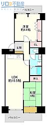 シャルマンコーポ伊丹2号棟 2LDKの間取図画像