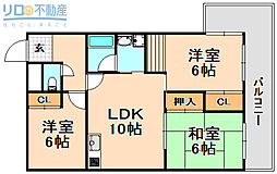 シャンテ 3LDKの間取図画像