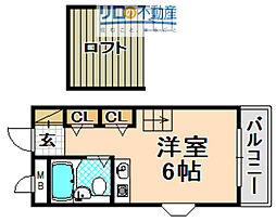 アパートメントハウスNN ワンルームの間取図画像