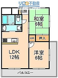 クリアコート伊丹 2LDKの間取図画像