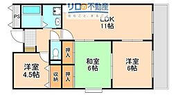 ドミール昆陽 3LDKの間取図画像