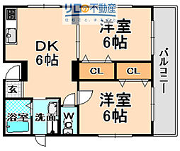 メゾン雅 2DKの間取図画像