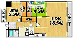 ピーチヒル加茂 2LDKの間取図画像