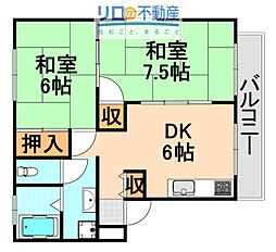 ハイツアビイロード 2DKの間取図画像