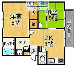 アーバングリーン 2DKの間取図画像