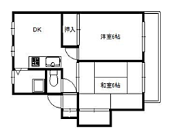 ミフジグロリアスマンション鶴瀬 2DKの間取図画像