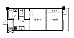 グロリアスマンション新河岸一号館 2Kの間取図画像