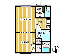 ニッコーハイツ 1DKの間取図画像