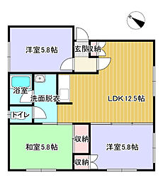 レモンハウス緑町 3DKの間取図画像