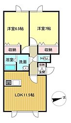 ルピナス 2LDKの間取図画像